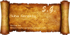 Suha Gergely névjegykártya